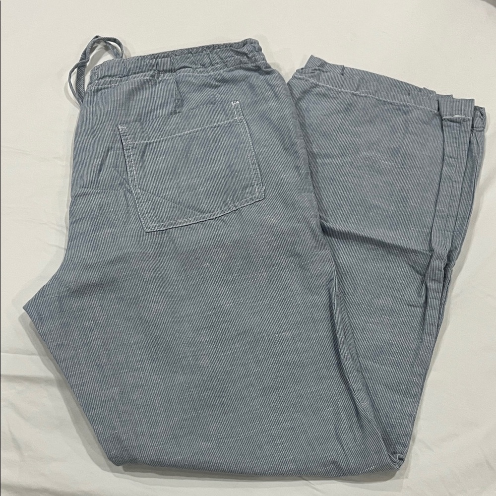 GAP Blue and White Stripe Wide Leg Pants
